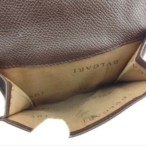 Bvlgari Wallet Purse Folding wallet Brown leather Woman Authentic Used - Picture 7 of 8
